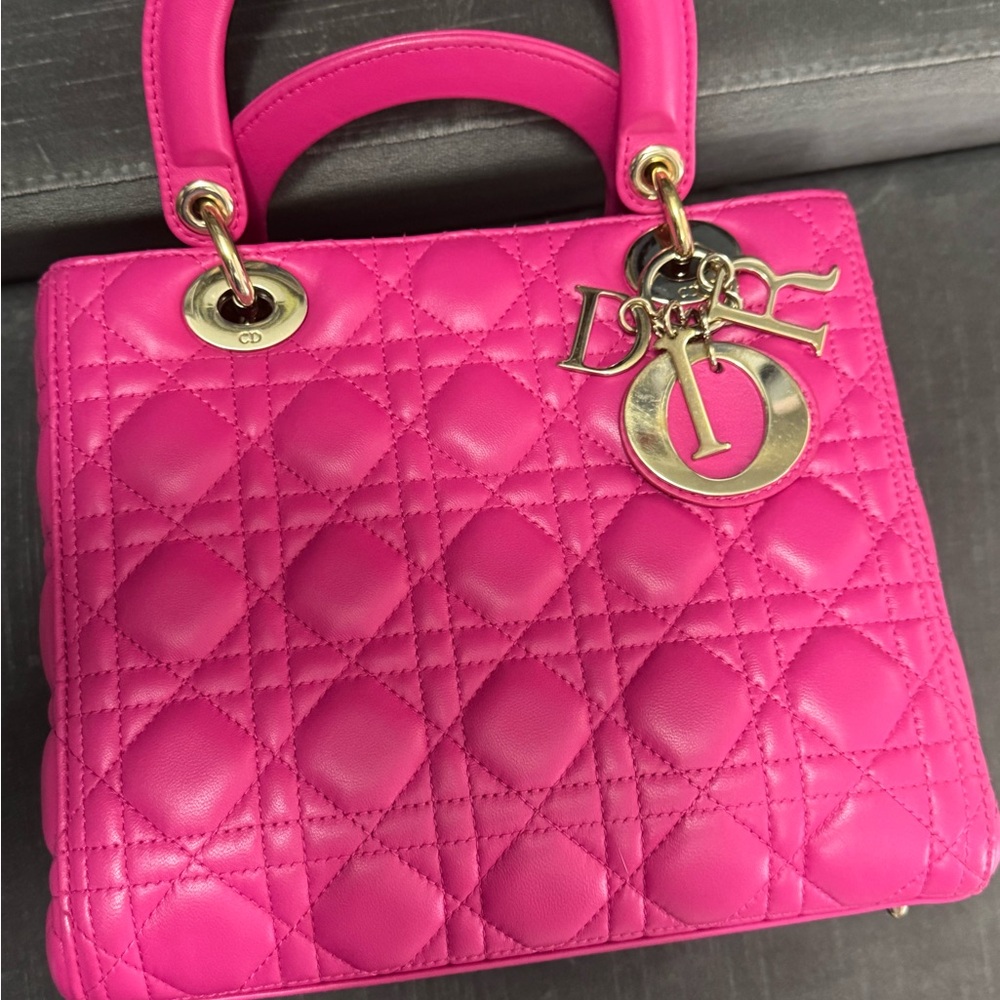 Dior Fuchsia Quilted Shoulder Bag